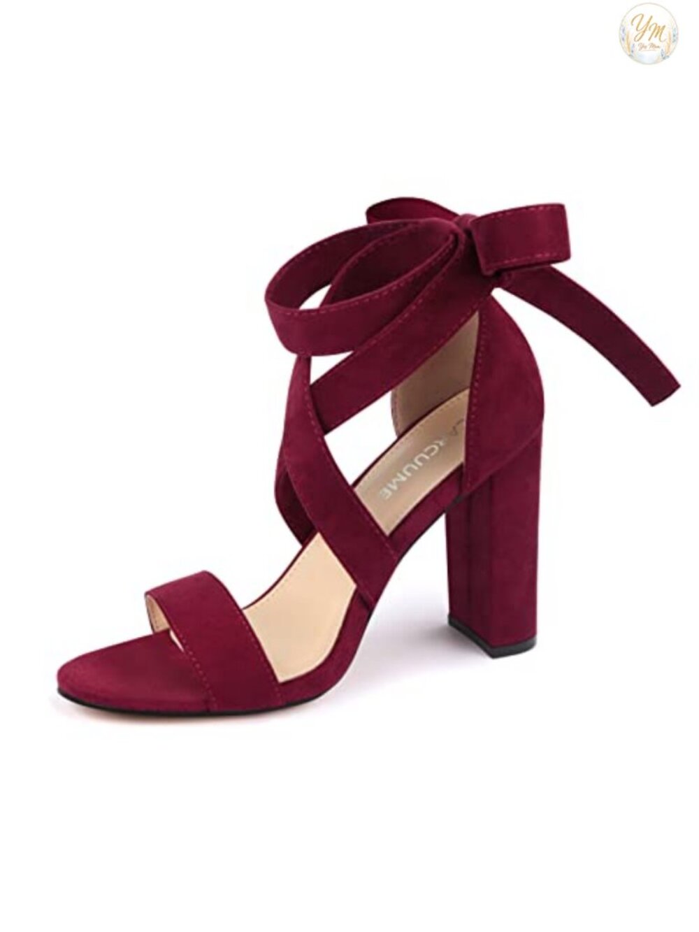 Strappy Chunky Heels Lace Up High Heeled Sandals Suede Block Heel